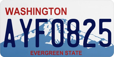 WA license plate AYF0825