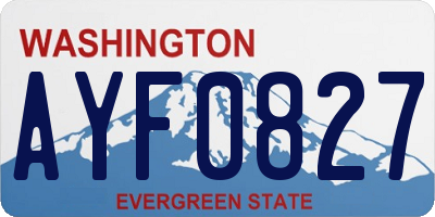 WA license plate AYF0827