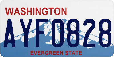 WA license plate AYF0828