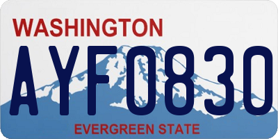 WA license plate AYF0830