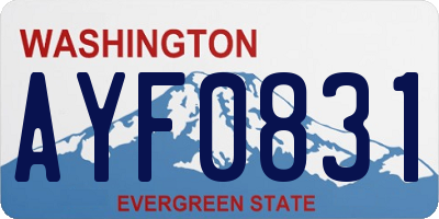 WA license plate AYF0831