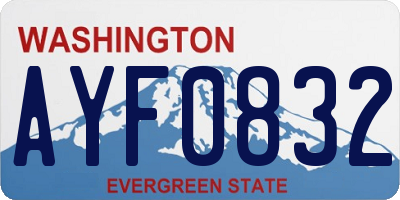 WA license plate AYF0832