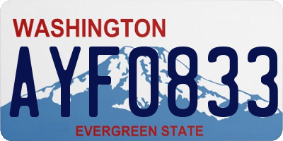 WA license plate AYF0833