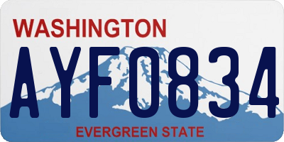 WA license plate AYF0834