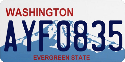 WA license plate AYF0835