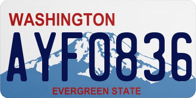 WA license plate AYF0836