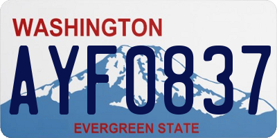 WA license plate AYF0837