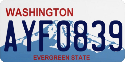 WA license plate AYF0839