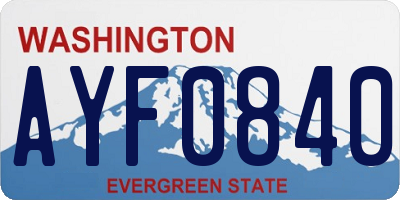 WA license plate AYF0840