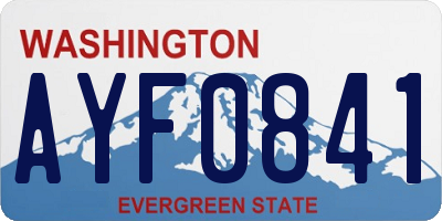 WA license plate AYF0841