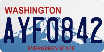 WA license plate AYF0842
