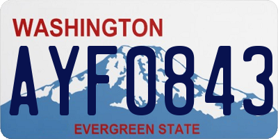 WA license plate AYF0843