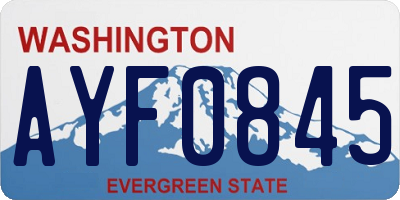WA license plate AYF0845