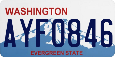 WA license plate AYF0846