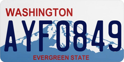 WA license plate AYF0849