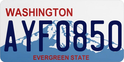WA license plate AYF0850