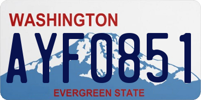 WA license plate AYF0851