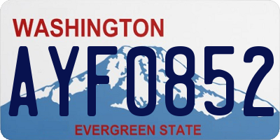 WA license plate AYF0852