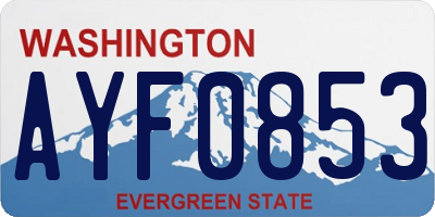 WA license plate AYF0853