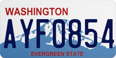 WA license plate AYF0854