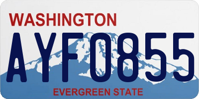 WA license plate AYF0855