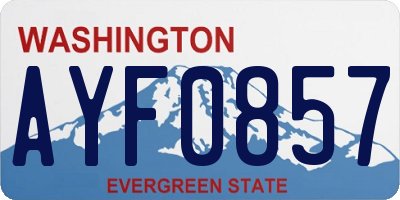 WA license plate AYF0857