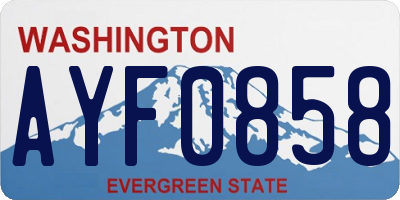 WA license plate AYF0858