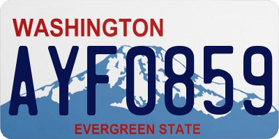 WA license plate AYF0859
