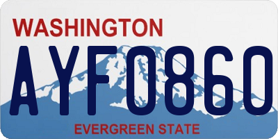 WA license plate AYF0860