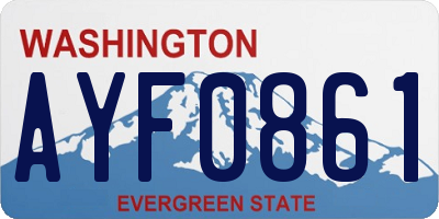 WA license plate AYF0861