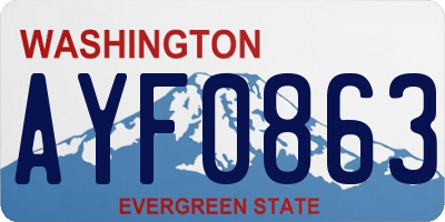 WA license plate AYF0863