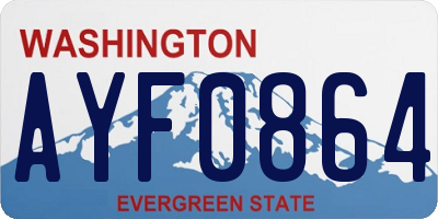 WA license plate AYF0864