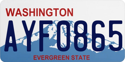 WA license plate AYF0865