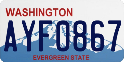 WA license plate AYF0867