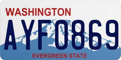 WA license plate AYF0869