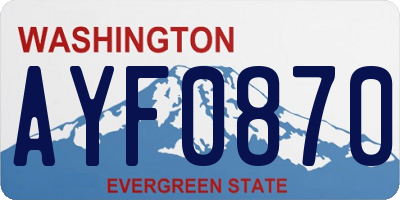 WA license plate AYF0870