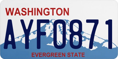 WA license plate AYF0871