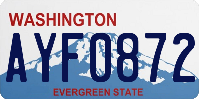 WA license plate AYF0872