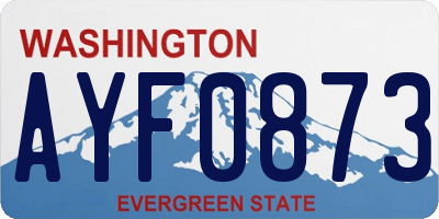 WA license plate AYF0873