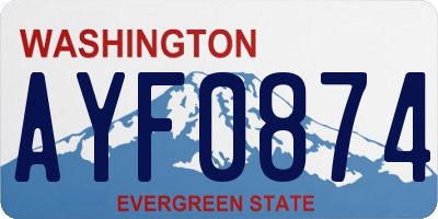 WA license plate AYF0874