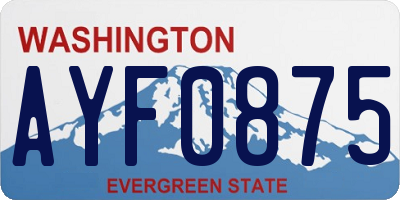 WA license plate AYF0875