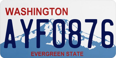 WA license plate AYF0876
