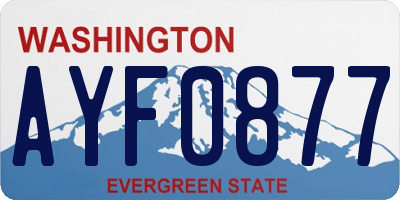 WA license plate AYF0877