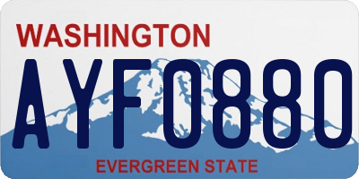 WA license plate AYF0880