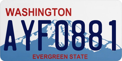 WA license plate AYF0881