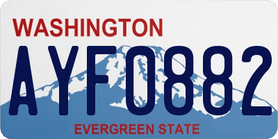 WA license plate AYF0882