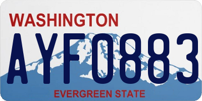 WA license plate AYF0883