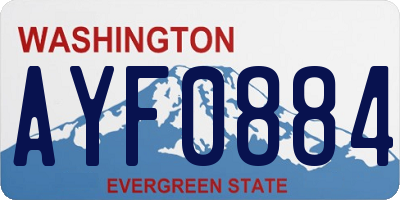 WA license plate AYF0884