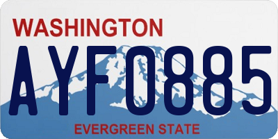WA license plate AYF0885