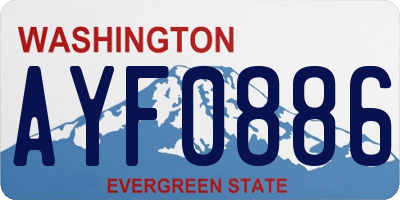 WA license plate AYF0886